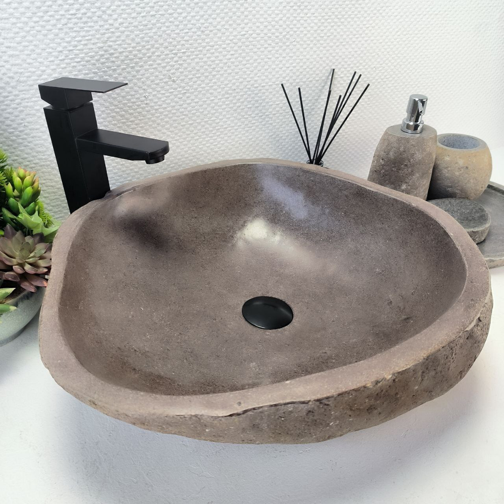 Раковина из речного камня RS-64145 (49*48*15) 0123