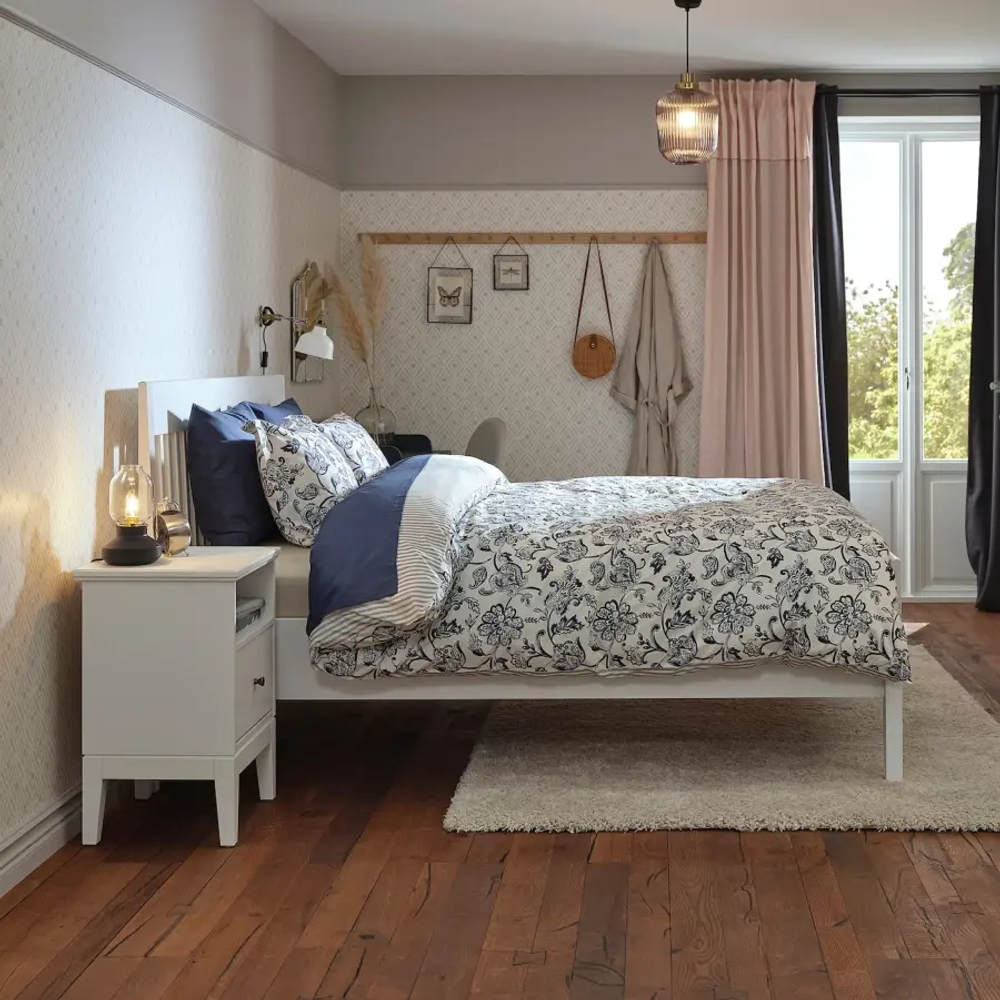 Каркас кровати - IKEA IDANÄS/IDANAS/LÖNSET/LONSET, 200х160 см, белый, ИДАНЭС/ЛОНСЕТ ИКЕА
