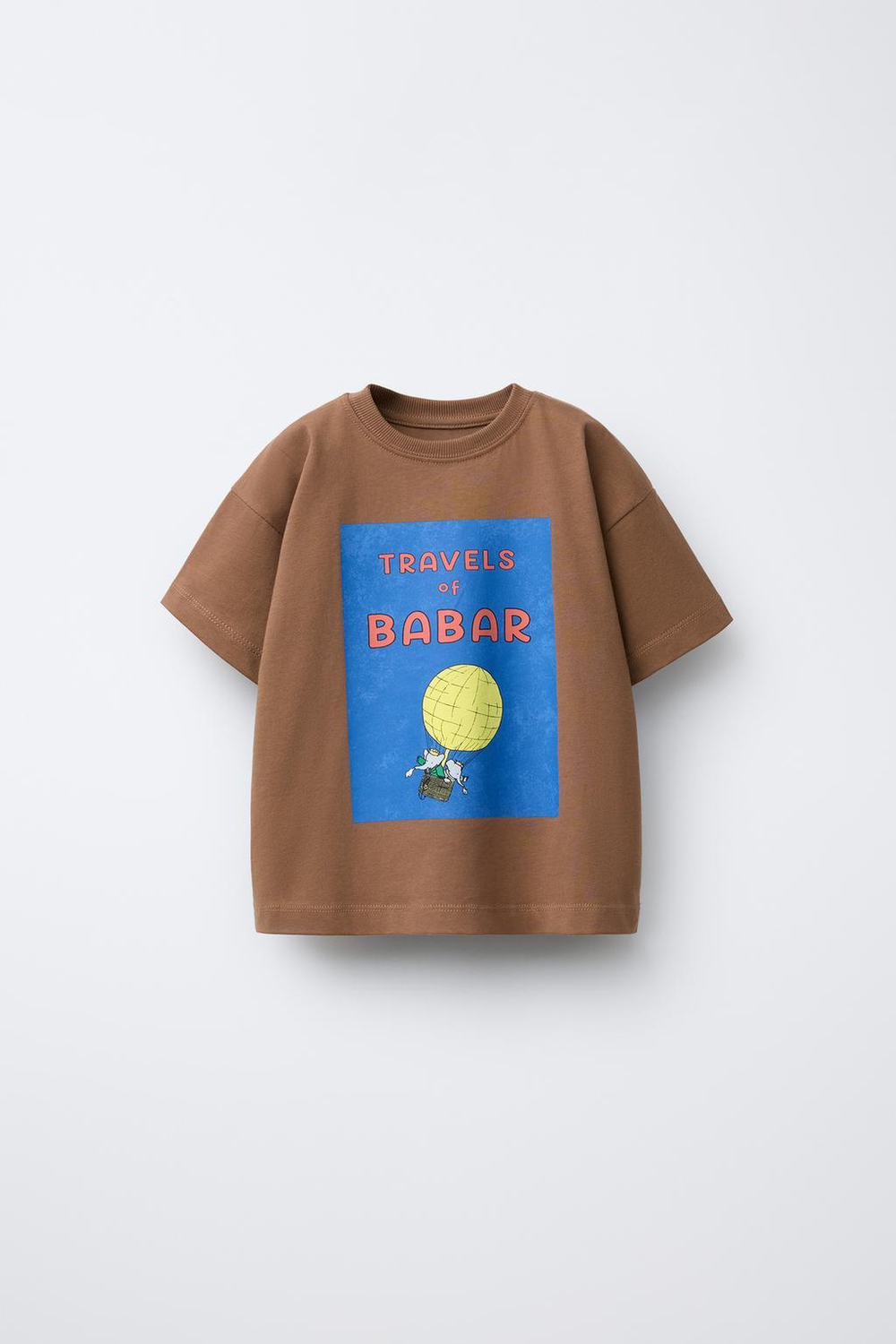 ZARA ФУТБОЛКА С ПРИНТОМ BABAR™, ШОКОЛАДНЫЙ