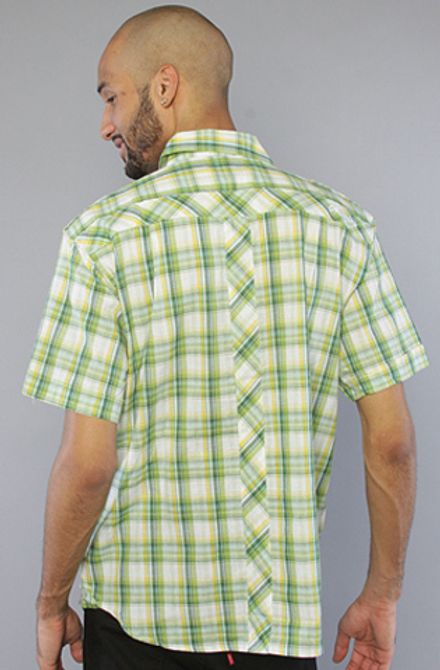 Рубашка с коротким рукавом Sneaktip Cobra Plaid зеленая