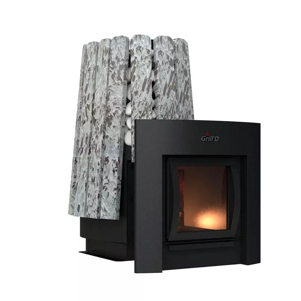 Дровяная банная печь Grill'D Cometa Vega 350 Window Max Stone (Серпентинит)