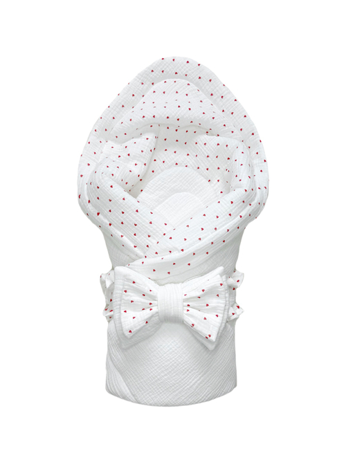 Муслиновый конверт "Сердечки"