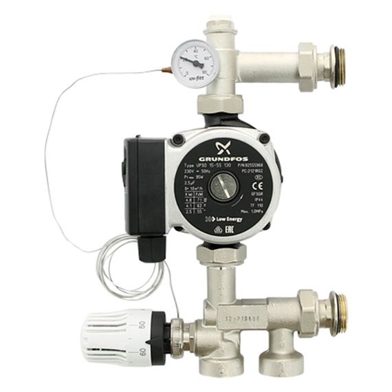 Группа насосно-смесительная Uni-Fitt SOLOMIX MINI с наружной резьбой 1, без насоса — (3)