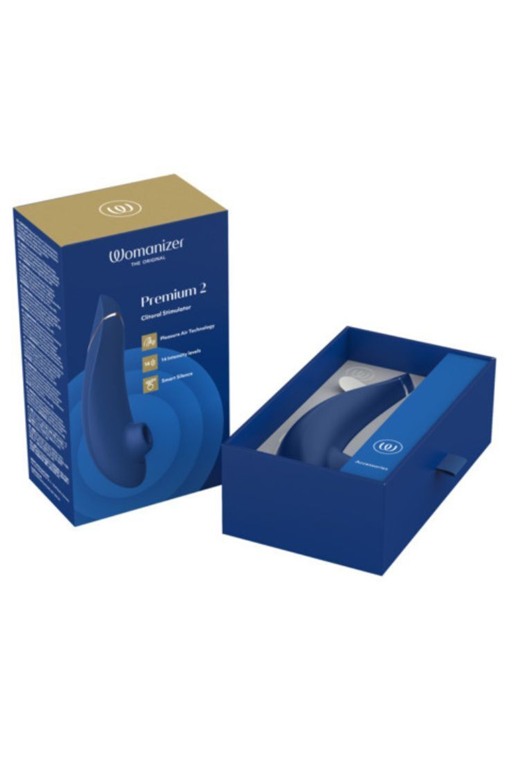 Womanizer Premium 2 - Бесконтактный клиторальный стимулятор, синий