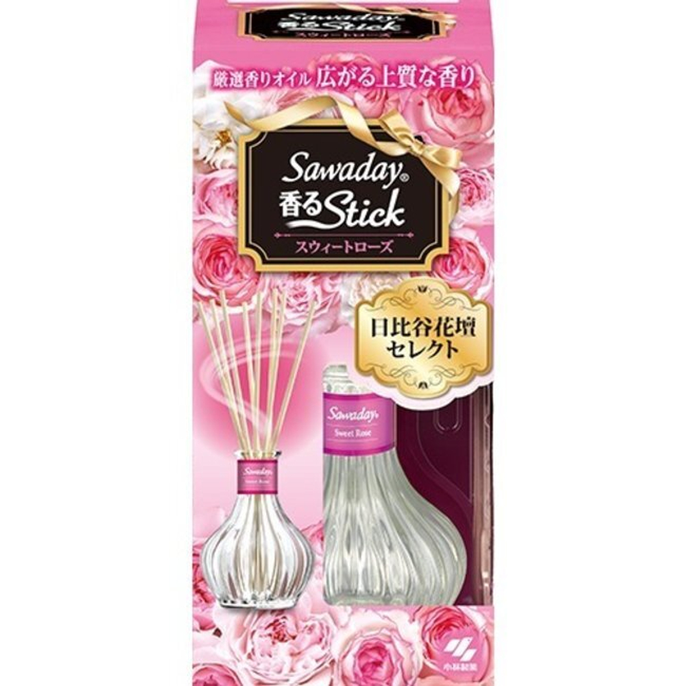 Аромадиффузор для дома с ароматом сладких роз 70 мл 8 палочек KOBAYASHI Sawaday Stick Parfum Sweet Rose