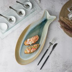 Блюдо овальное 41,5*18 см h3,5 см Fish Pearl Blue Frutti di Mare P.L. [1]