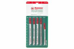 Пилка для лобзика (набор) Hammer Flex 204-903 JG WD-PL набор No3  дерево\пластик 5 видов, 5шт.