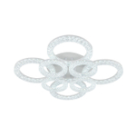 Потолочный светодиодный светильник 110Вт, 7700лм, 3000-6000K, Ra>80, плавная регулировка мощности, изменение цветовой температуры, пульт, металл/акрил, белый/прозрачный