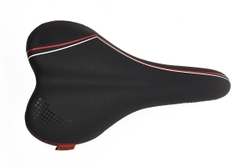 Седло, 258*172мм черное с  красным, европодвес Vinca Sport VS 04 calipco black/red