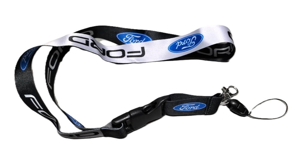 Ford (черный) / Брелок, шнурок для ключей на шею Ford (форд), ланъярд, крафт, черный (1 шт)