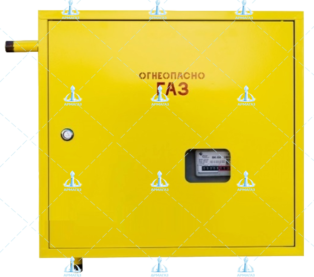 Шкафной газораспределительный пункт ГРПШ-ОХТА-RF-25-1-НЛ-С6-П1 (желтый)