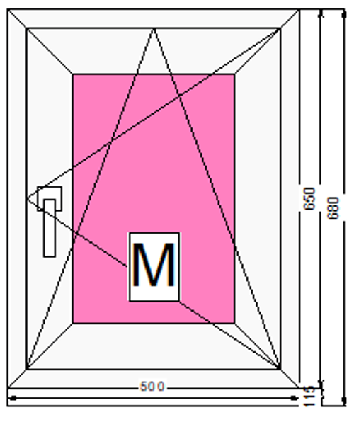 Пластиковое окно 650 х 500 ТермА Эко + Москитная сетка