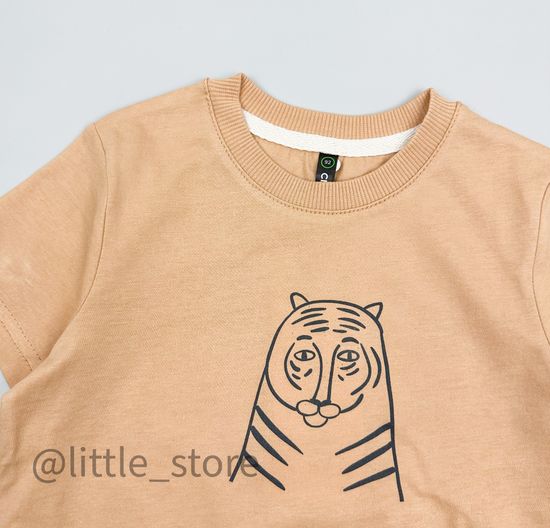 Футболка хлопковая "Мир животных" итальянский песок