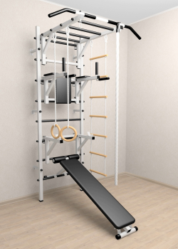 Шведская стенка Sv Sport усиленная 627 (Турник рукоход/Брусья/Стойка/Скамья/Канат/Kольца/Лестница)