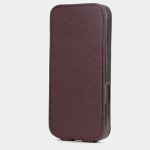 Чехол iPhone 17 Pro Max натуральная кожа сафьяно, бордового цвета