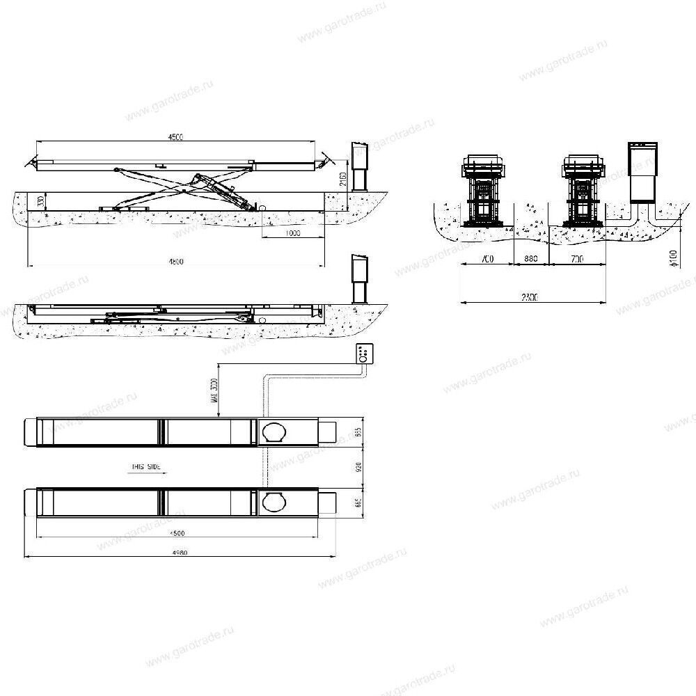 Подъемник ножничный для слесарных работ Velyen 4EE2400F
