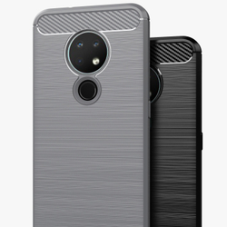 Чехол на Nokia 6.2 (7.2) цвет Gray (серый), серия Carbon от Caseport