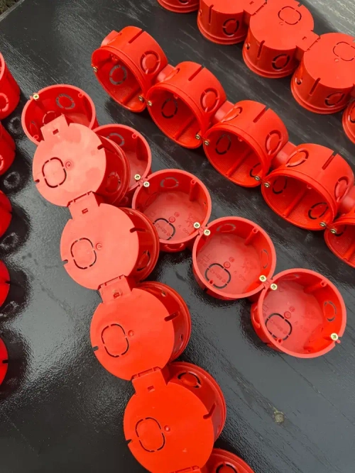 Коробка подрозетник с/у в бетон красный 68х42 (30 шт)