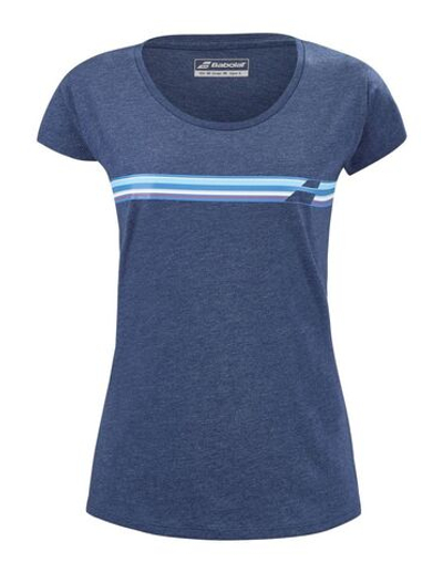 Женская теннисная футболка Babolat Exercise Stripes Tee W - estate blue heather