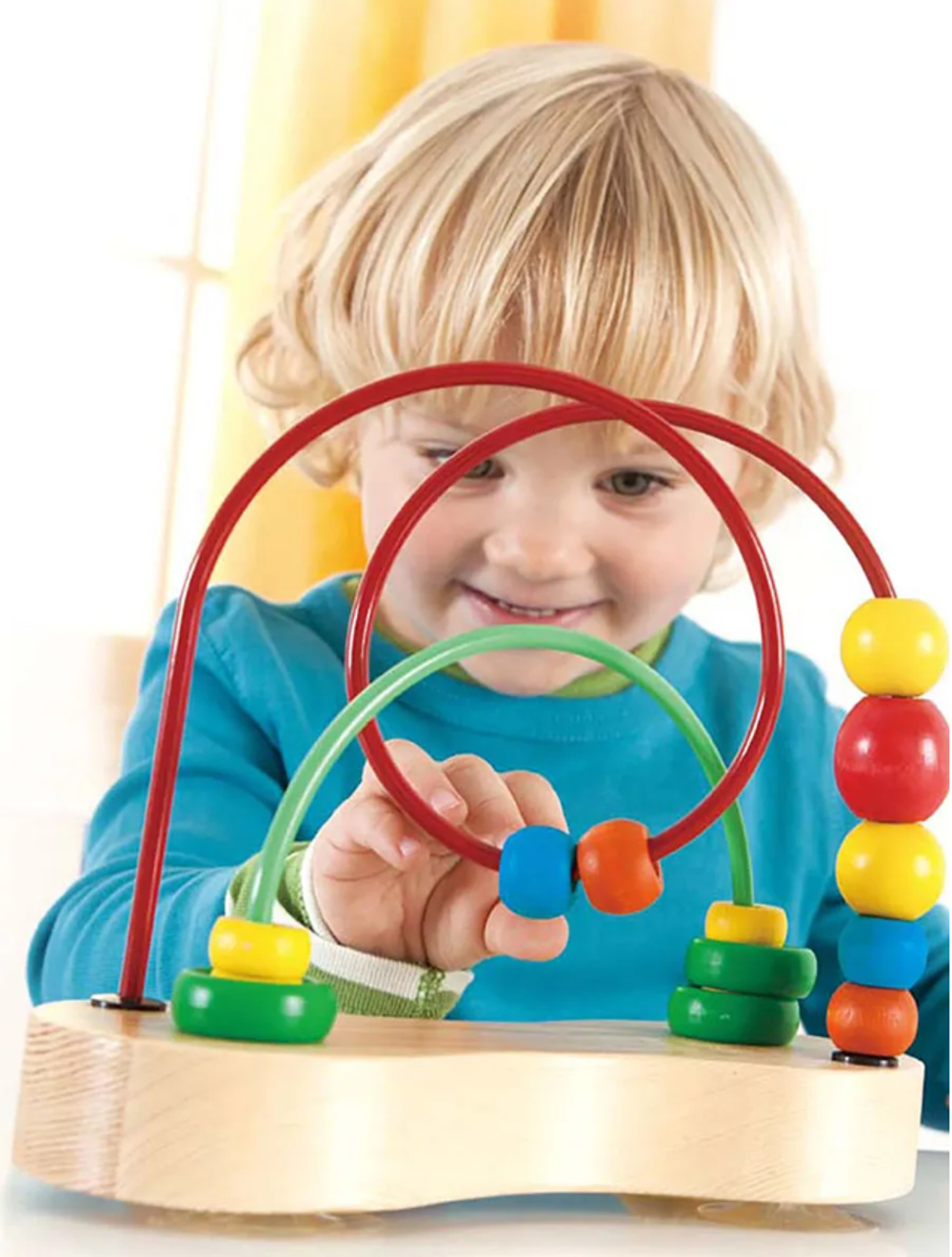 Детский деревянный лабиринт "Цветные шарики"