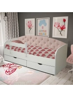 Детская Кровать "Софа" с мягким элементом с двумя ящиками