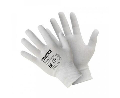 Перчатки для сборочных работ, полиэстер, размер L, белые PR-BP021 Fiberon - 1 пара.