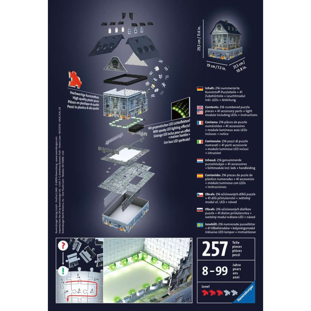 Пазл 3D Ravensburger 112548 Дом с привидениями светится в темноте 216 элементов 112548 — фото 3