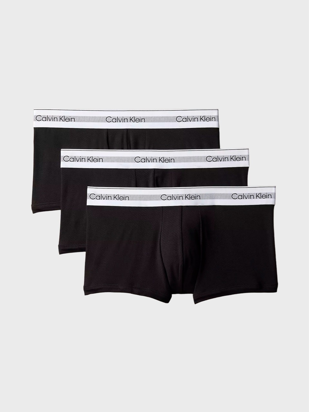 Мужские трусы Calvin Klein боксеры-транки Icon Modal Mesh 3-Pack Low Rise Black
