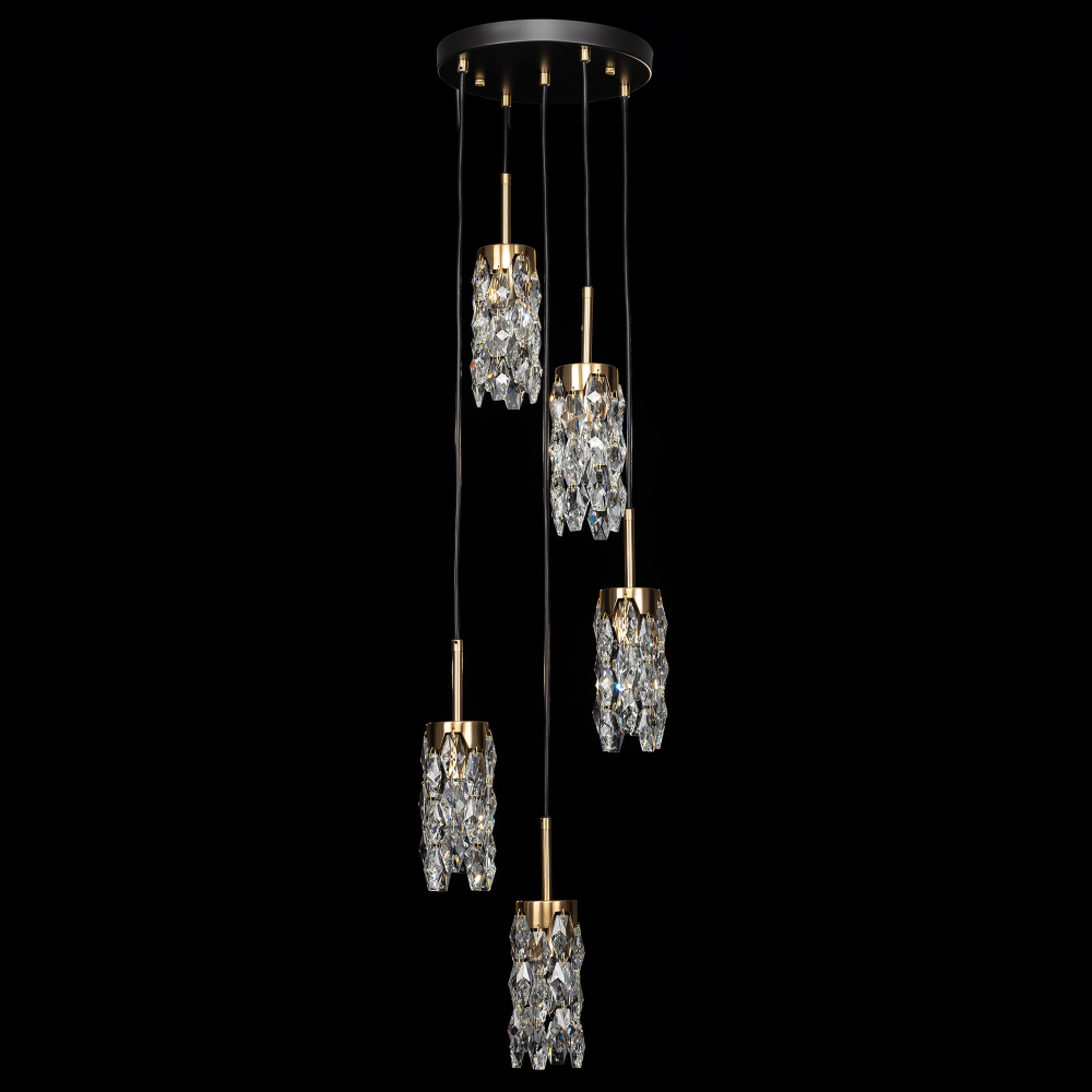 Citilux RONIN CL326015 Подвесной каскадный хрустальный светильник