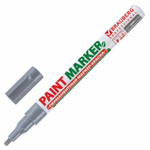 Маркер-краска лаковый (paint marker) 2 мм СЕРЕБРЯНЫЙ без ксилола (без запаха) алюминий BRAUBERG PROFESSIONAL (12 штук в упаковке)