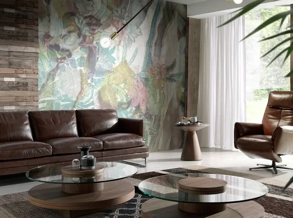 Журнальный столик Angel Cerda ET652, Ø60х55 см, орех