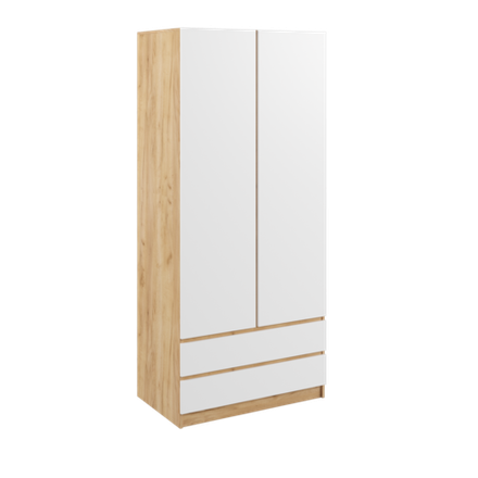 МС Мадера Шкаф ШМ 900*2100*520 (корпус лдсп дуб крафт золотой, фасады лдсп белый)