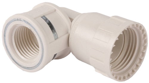 Переходник угловой 90° ЗУБР ″ШиреФит″ ″накидная гайка - внутренняя резьба″, 16мм-1/2″