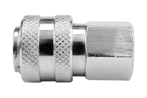 Штуцер мама с внутренней резьбой 1/4F, никелированная сталь, 50шт 40613