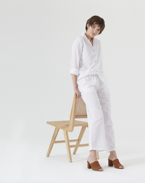 Широкие легкие брюки из поплина