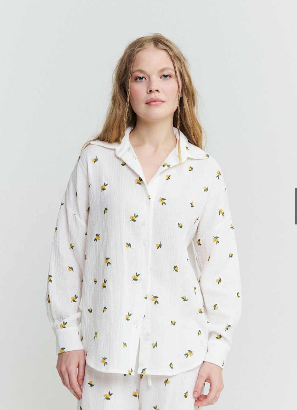 Муслиновая рубашка с лимонами L 50\52