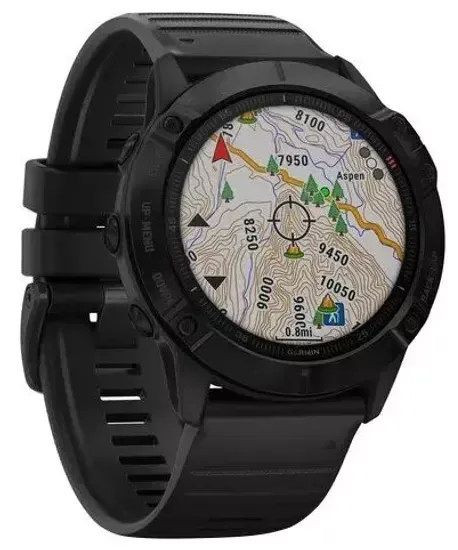 Умные часы Garmin Fenix 6X Pro черный с черным ремешком