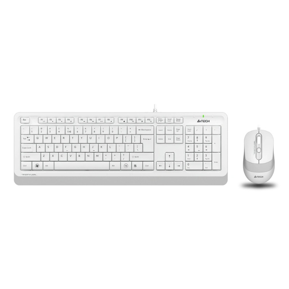 Комплект (клавиатура + мышь) A4Tech Fstyler F1010, белый/серый, USB (мембранная)