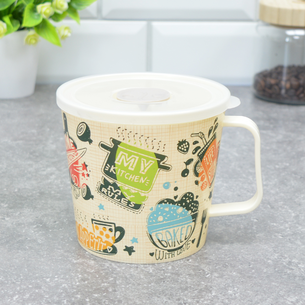 Контейнер-кружка 0,75л с клапаном "IZI-GO" (светло-бежевый) 454558