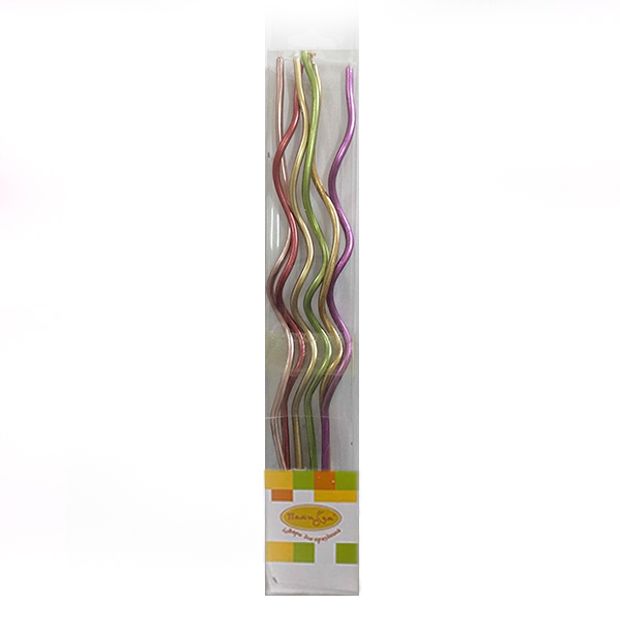 Свечи Спираль Metallic ассорти 13 см 6 шт