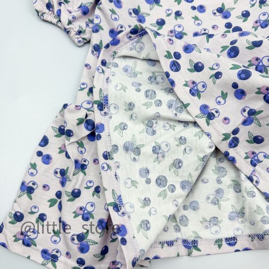 Платье хлопковое, Голубика на светло-фиолетовом