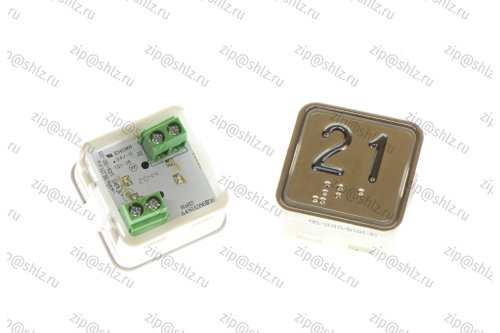 Кнопка (кнопочный модуль) KA302-S-R "21 этаж", квадратная, статическая красная подсветка, Брайль