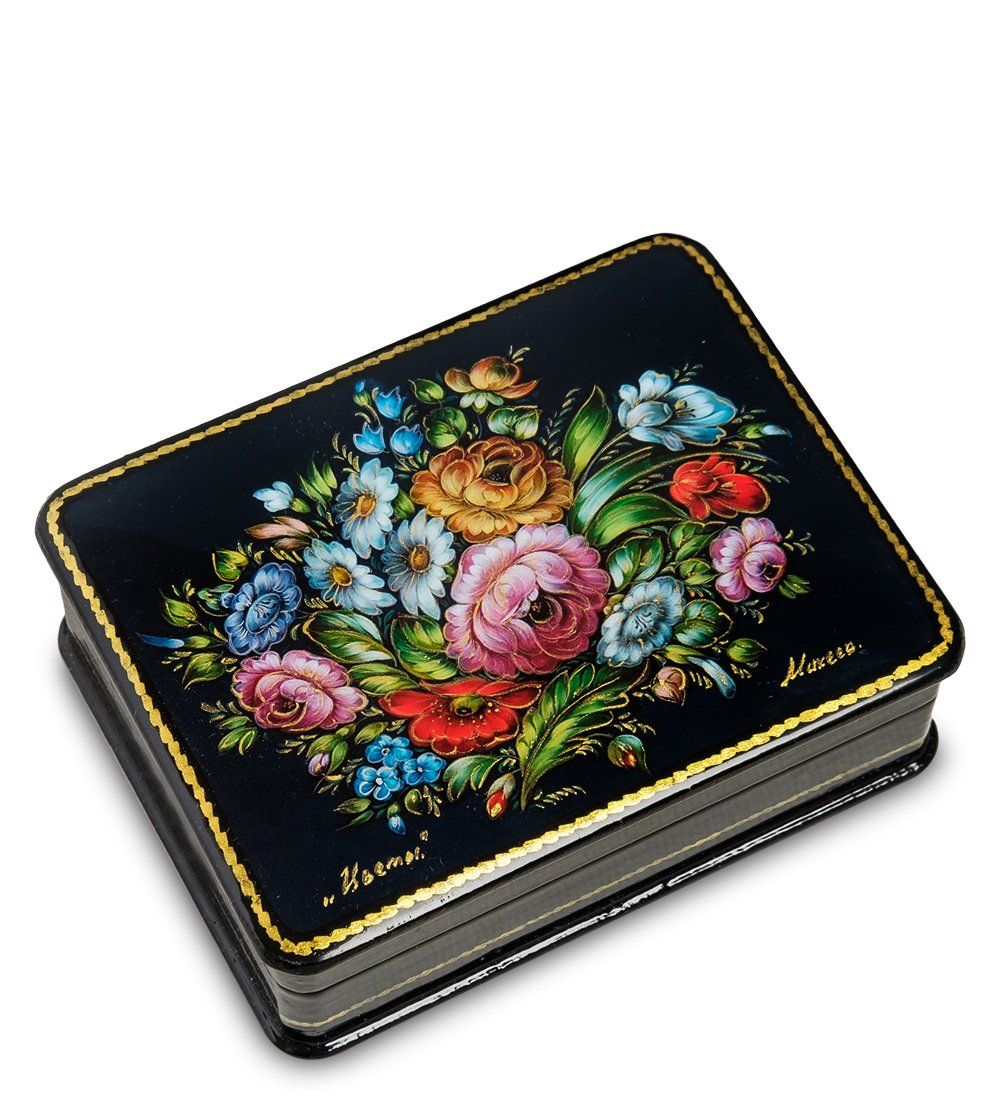 ШК-19/ 9-F Шкатулка в технике декупаж «Цветы» (10х8х3,5)