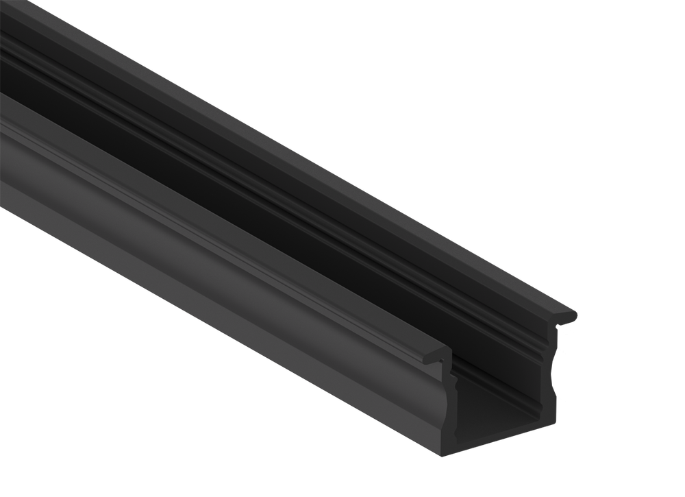 Врезной алюминиевый профиль,   23, 5х14, 5х2000. Цвет: Черный матовый,  RAL9005,  Серия:DN8ALE