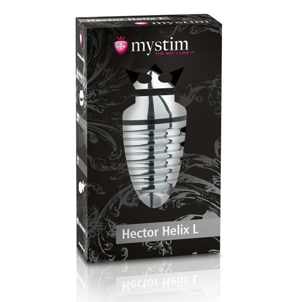 Анальный плаг для электростимуляции Hector Helix Buttplug L - 11,5 см. (Цвет: серебристый)