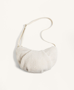 Oysho Мини-сумка через плечо из искусственной овчины, экрю