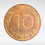 Germany, 10 Pfennigs, 1996, (Munich Mint - "D"), VF