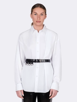 Ремень со шлевками черный "Рептилия" OLA OLA