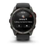 Garmin Fenix 8 PRO, 51 мм, MicroLED, Sapphire, Carbon Gray DLC Titanium with Black/Pebble Gray Silicone Band