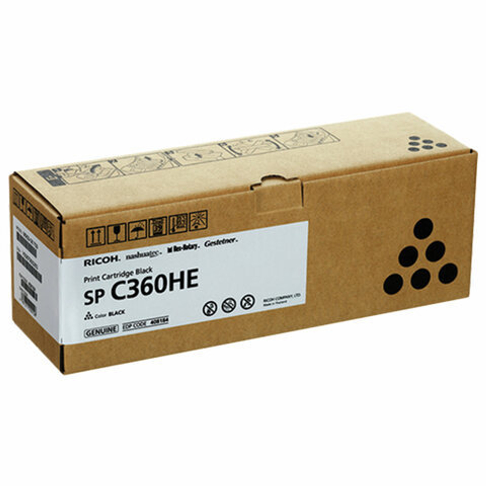 Картридж лазерный RICOH (SP C360HE) для Ricoh SP C360SFNw/C361SFNw, черный, оригинальный, ресурс 7000 страниц, 408184